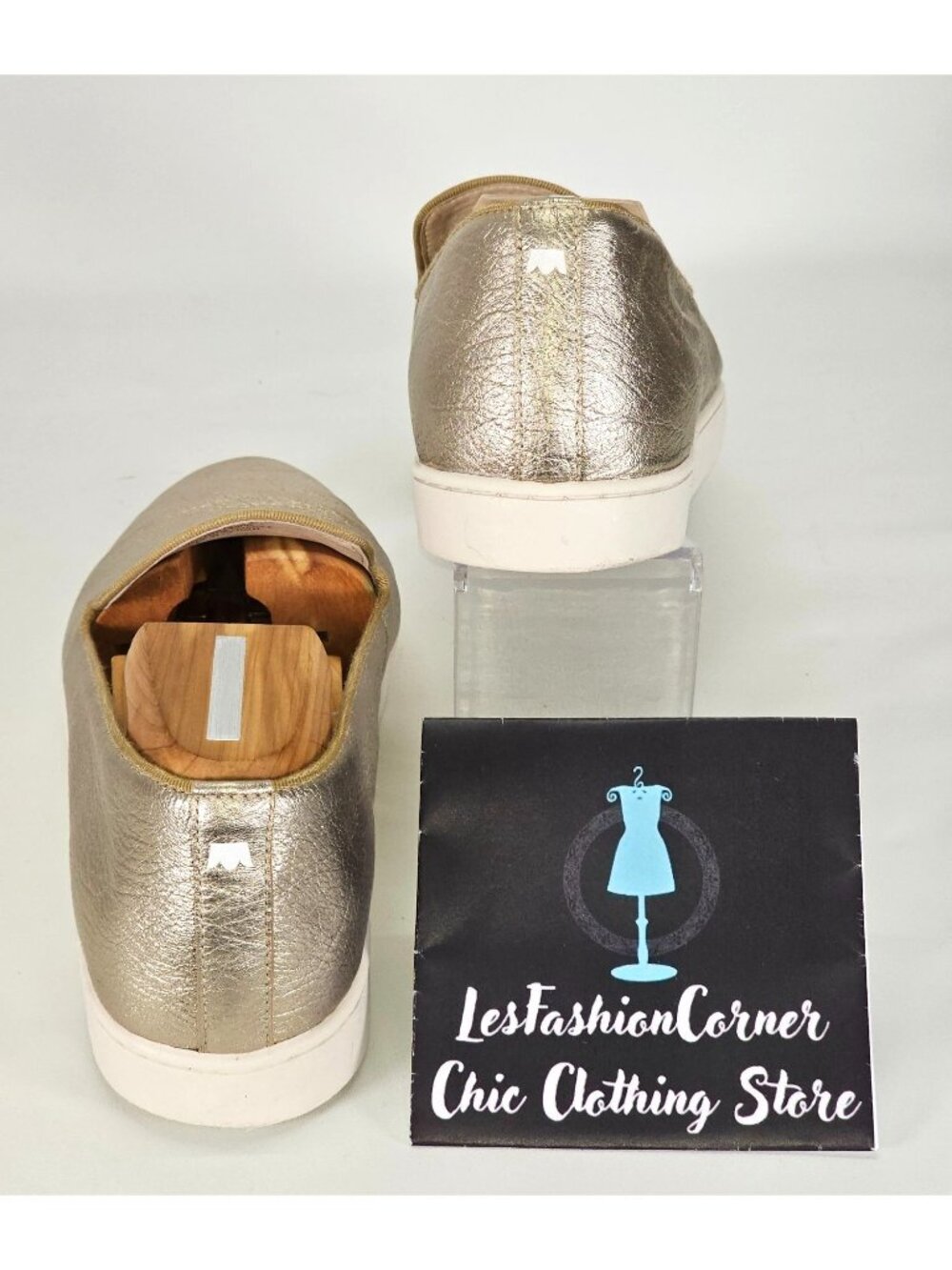 Birdies Women's Metallic Gold Leather The Swift Slip On Shoes Size 10.5 2139 - Picture 9 of 16